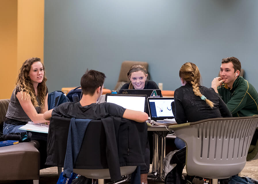 Student studying in a group